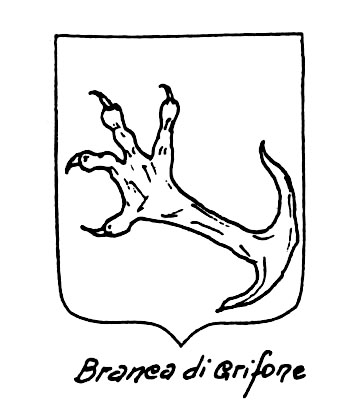 Immagine del termine araldico: Branca di grifone
